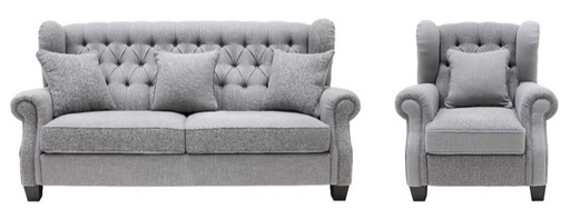 [99030009] Luanda Sofa 3+1+1Seater - Fabric/Grey