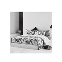 Lotus Black & White - KS Fitted Bedsheet Set-5pcs - LI-BW-03W