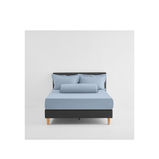 [BS5-QS-AT-LB] Lotus Attitude - QS Fitted Bedsheet Set-5pcs - Light Blue