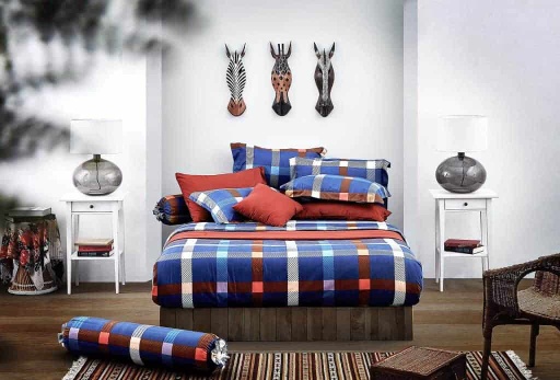 [BS5-QS-LI-061] Lotus Impression QS Fitted Bedsheet Set-5pcs : LI-061