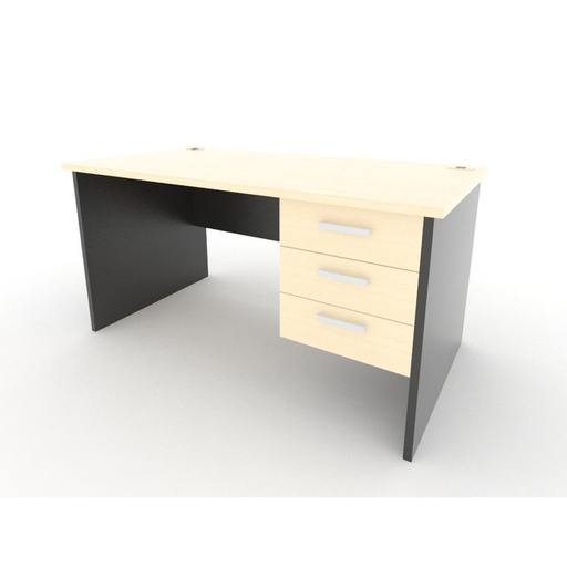 Access Office Executive Desk 160cm wide with attached Drawer Cabinet - Maple