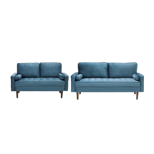 Melotto Sofa Set 3+2 Seater - Blue Velvet